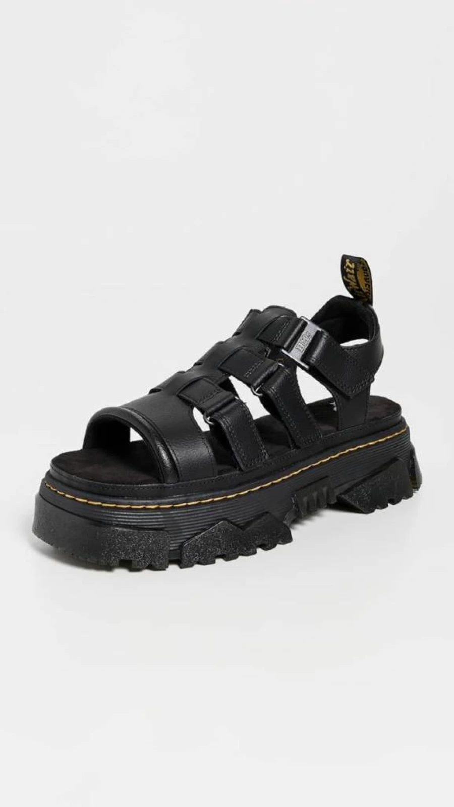 Dr. Martens Women's Mattison 3S Black Athena Sandals | Comfortable & Stylish Leather Slide Sandals for Women