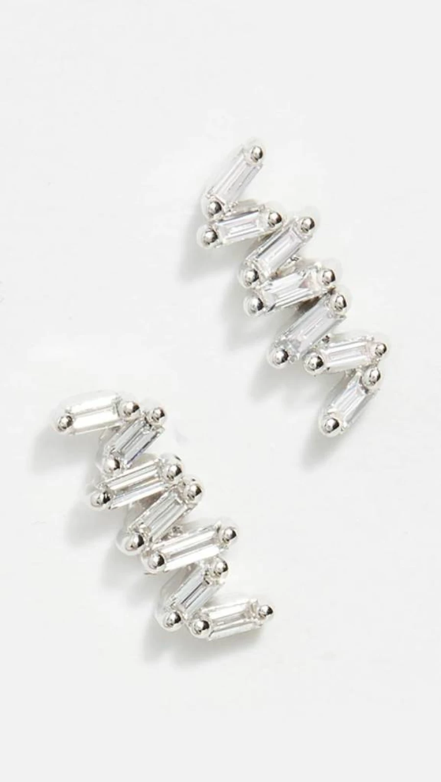 Suzanne Kalan 18K White Gold Diamond Stud Earrings for Women Luxury Post Earrings