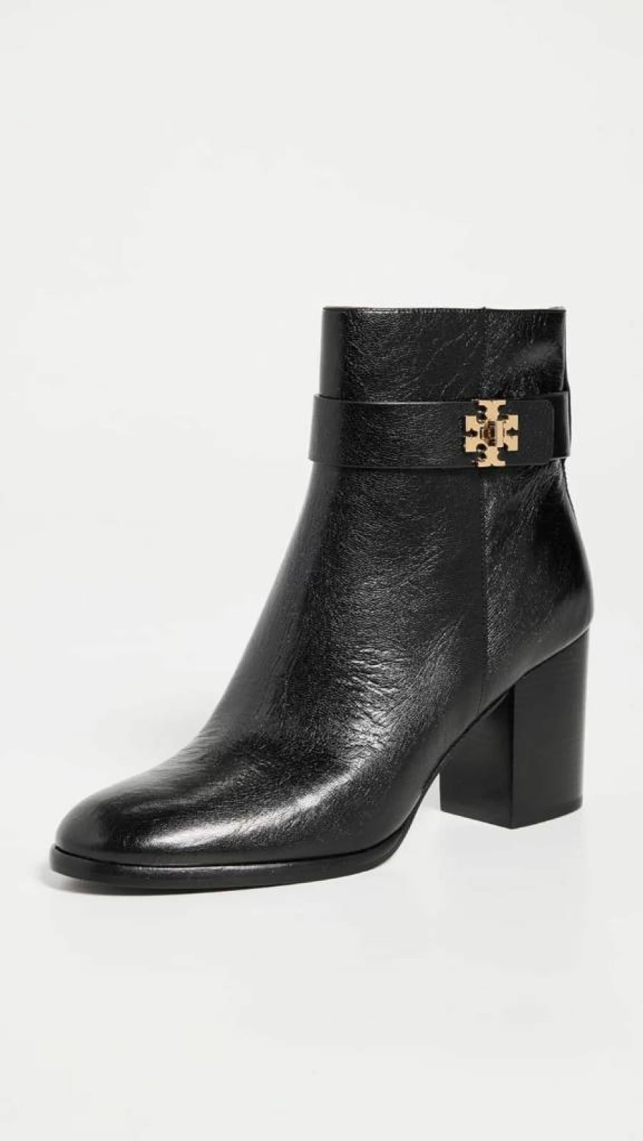 Tory Burch Women's T-Lock Heeled Ankle Boots 70mm - Elegant Leather Booties with Block Heel & Signature T-Lock Detail