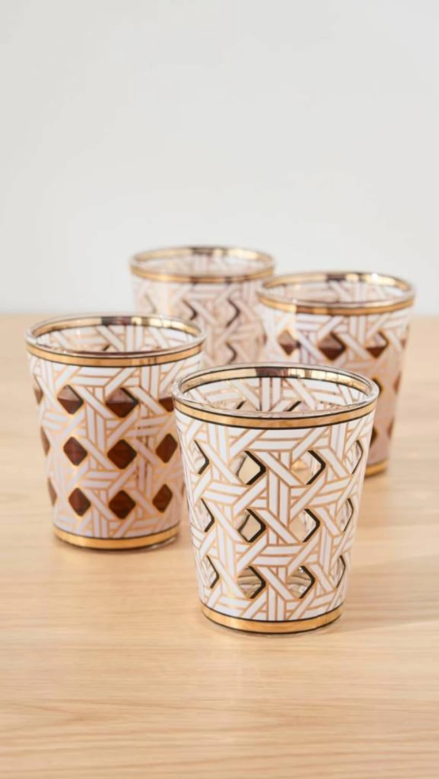 Jonathan Adler 4-Piece Women's Basket Weave Glassware Set - Elegant Drinkware Collection