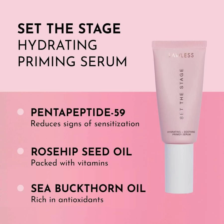 LAWLESS Women's Set The Stage Priming Serum - Clear, 1 Oz / 30 Ml - Face Primer for Smooth, Flawless Makeup Application