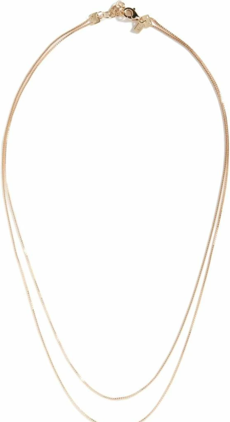 EF Collection 14K Gold Double Strand Necklace for Women - Liquid Gold Design
