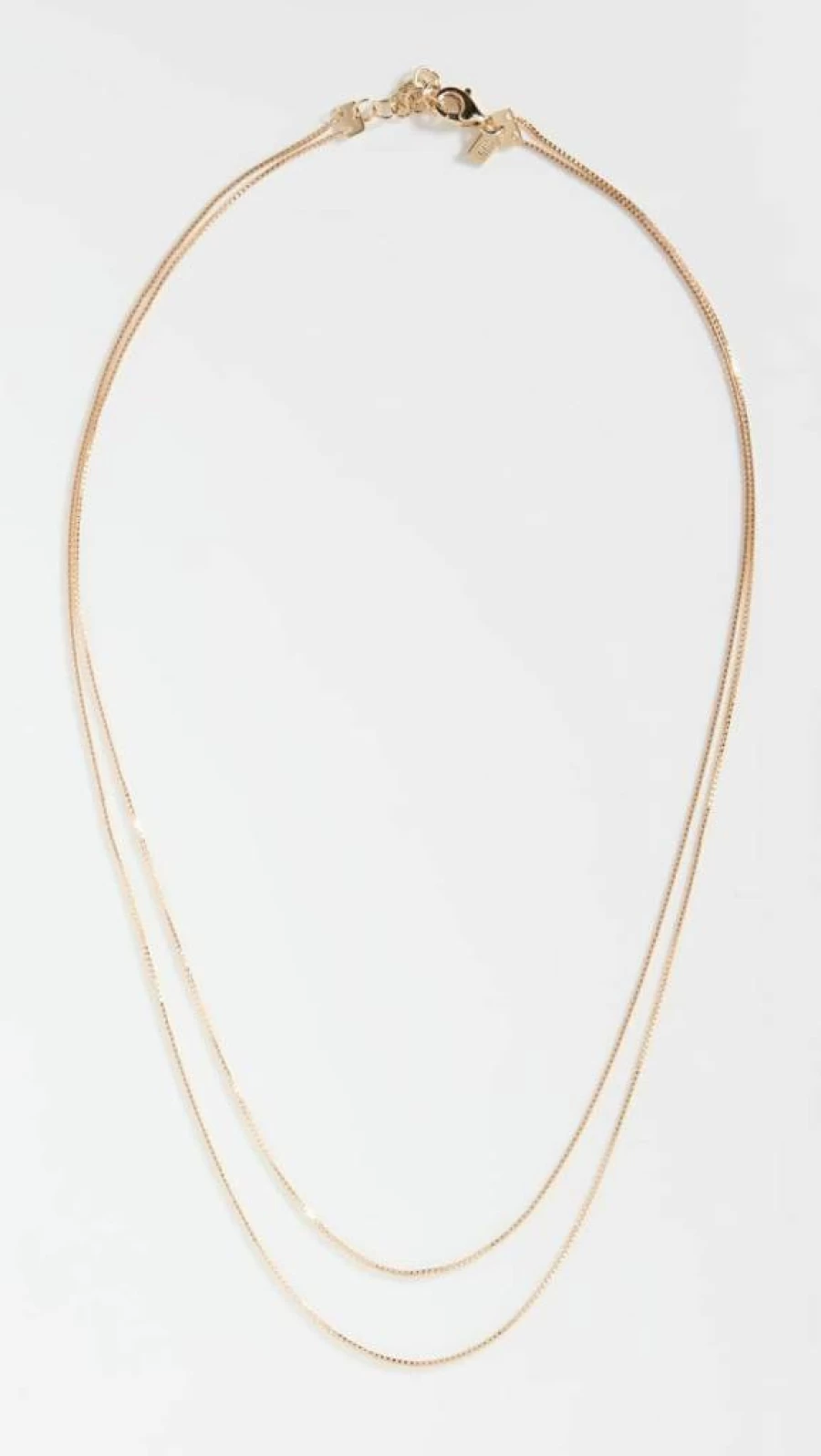 EF Collection 14K Gold Double Strand Necklace for Women - Liquid Gold Design