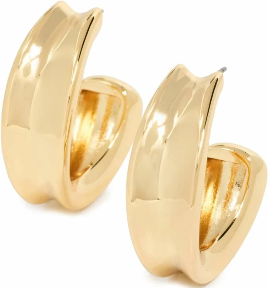 JENNY BIRD Doune Hoops for Women - Sterling Silver Huggie Earrings with Secure Push-Back Closure