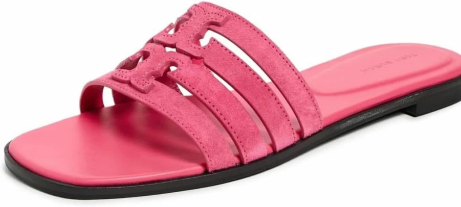Tory Burch Women's Ines Cage Slide Sandals | Comfortable Leather Slides | Fashionable Summer Footwear