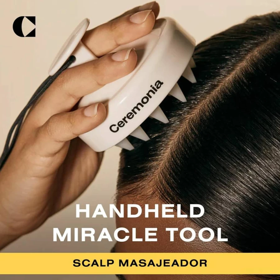 Ceremonia Scalp Massager – Handheld Hair Growth Stimulator for Exfoliation, Flake Control & Improved Blood Circulation
