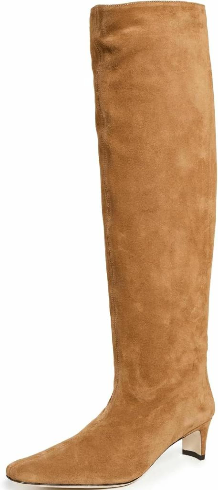 STAUD Wally Boots for Women - Tan Leather Mid-Calf Boots - Size 8 Medium (US)