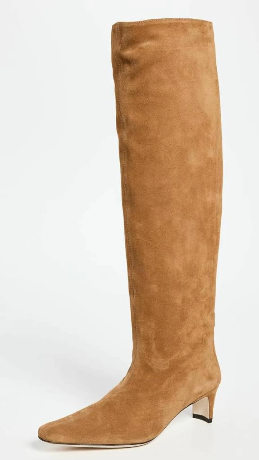 STAUD Wally Boots for Women - Tan Leather Mid-Calf Boots - Size 8 Medium (US)