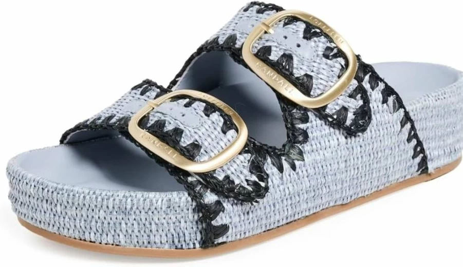Loeffler Randall Women's Theo Two-Band Leather Sandals | Comfortable Summer Slide Sandals for Women