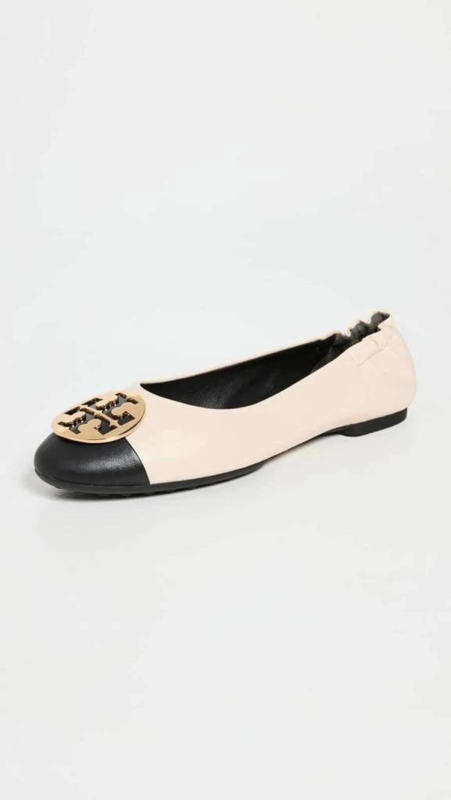 Tory Burch Women's Claire Ballet Flats - Cap-Toe Leather Comfortable Slip-On Shoes for Women