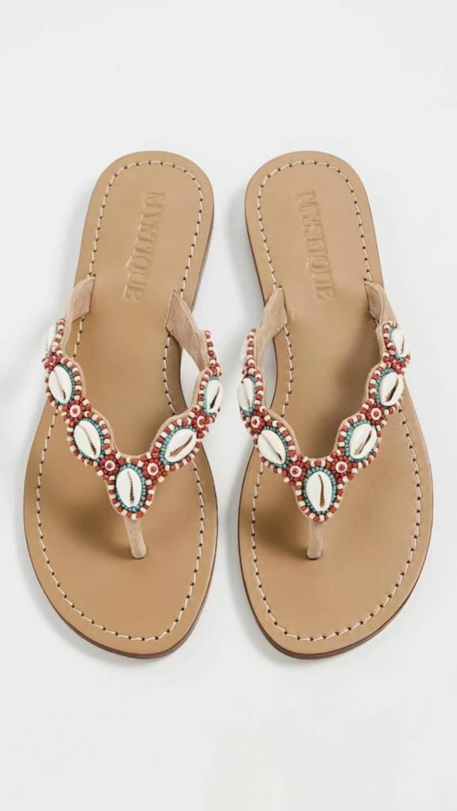 Mystique Women's Shell Thong Sandals – Stylish Beach Flip Flops for Women