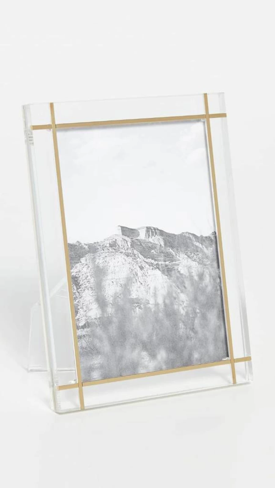 Tizo Design Women's 5x7 Brass Inlay Lucite Picture Frame - Elegant Decorative Photo Display