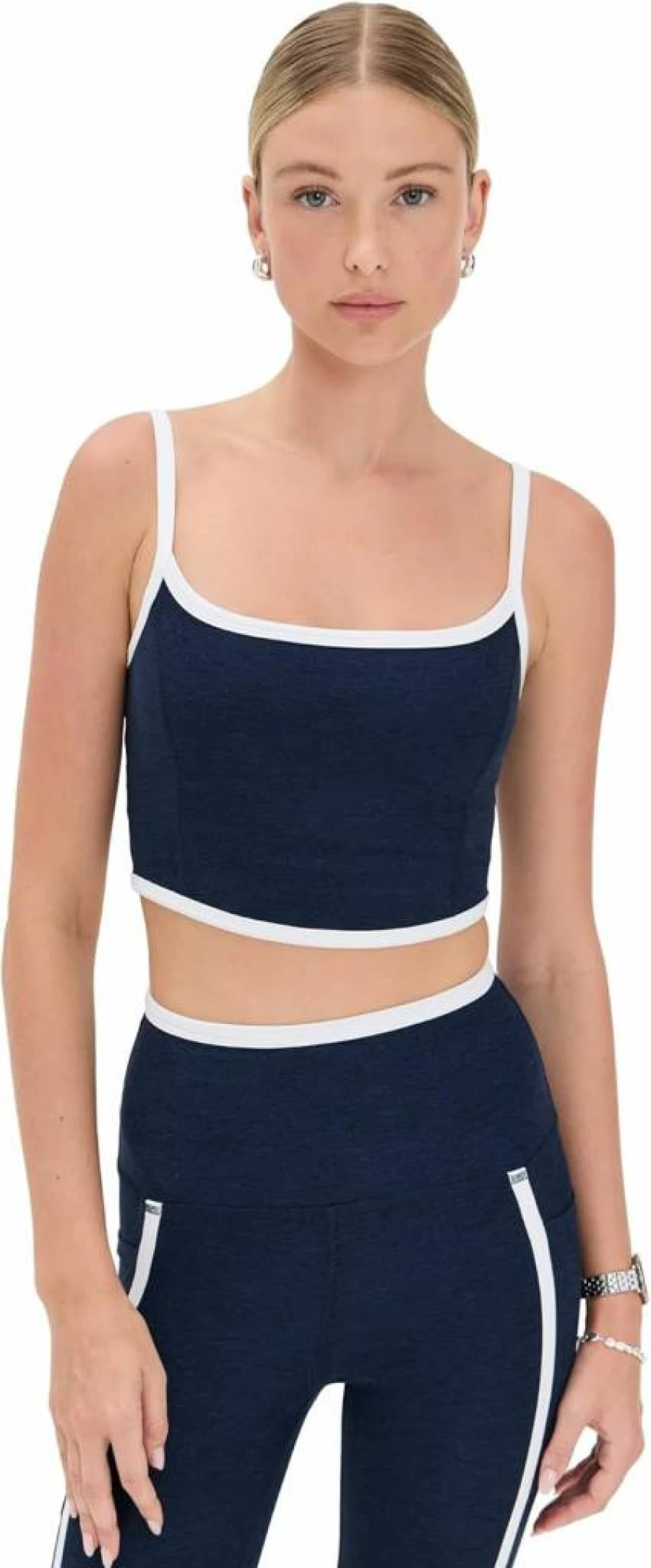 Beyond Yoga Women's Spacedye High-Rise Cropped Tank Top - Soft Stretch Workout & Lounge Wear