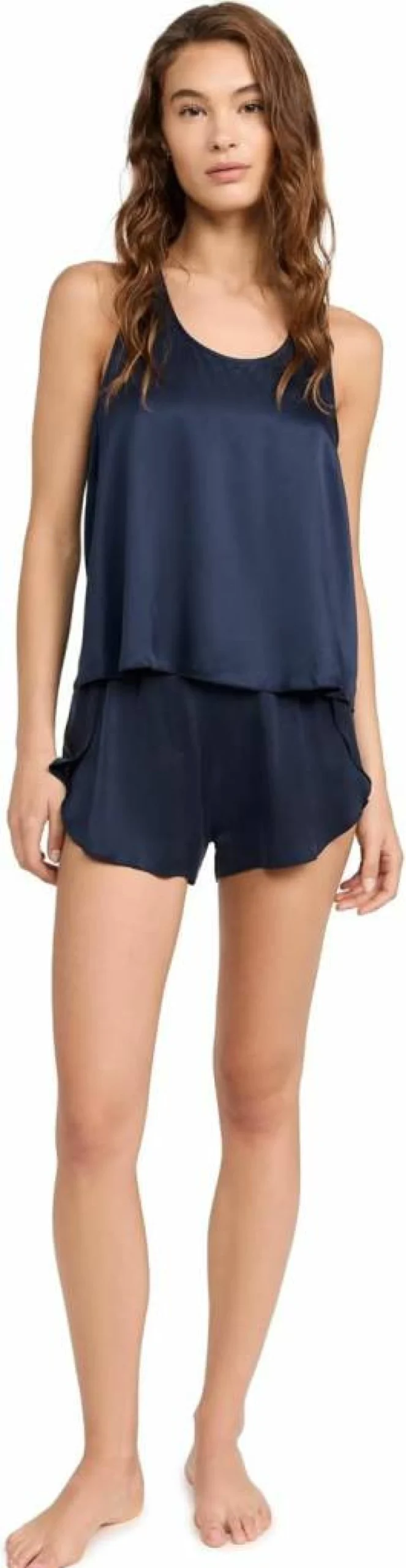 Lunya Washable Silk Pajama Set for Women - Tulip Back Design