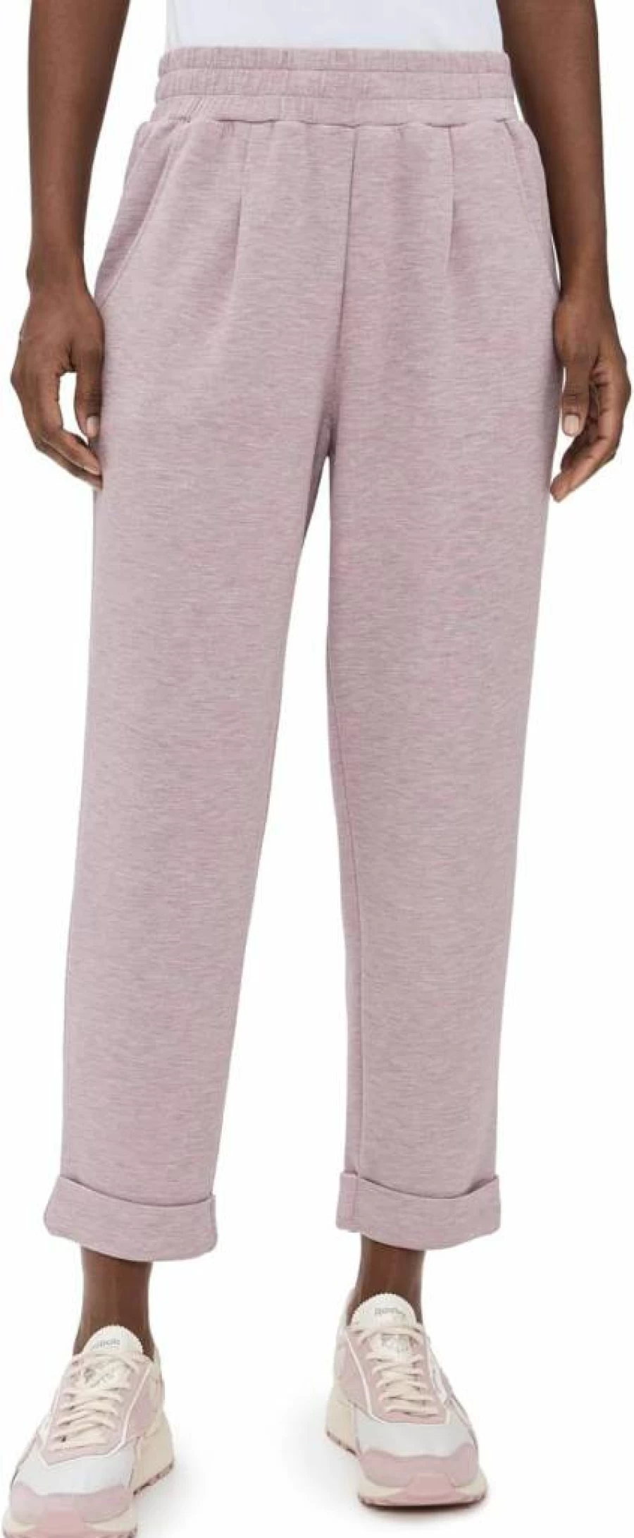 Varley Women's High-Waist Rolled Cuff Yoga Pants - 25" Length Athletic Lounge Trousers