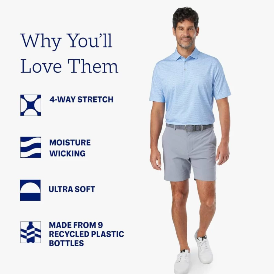 Fair Harbor Men's Compass Polo - Moisture Wicking, Lightweight & Breathable Everyday Shirt
