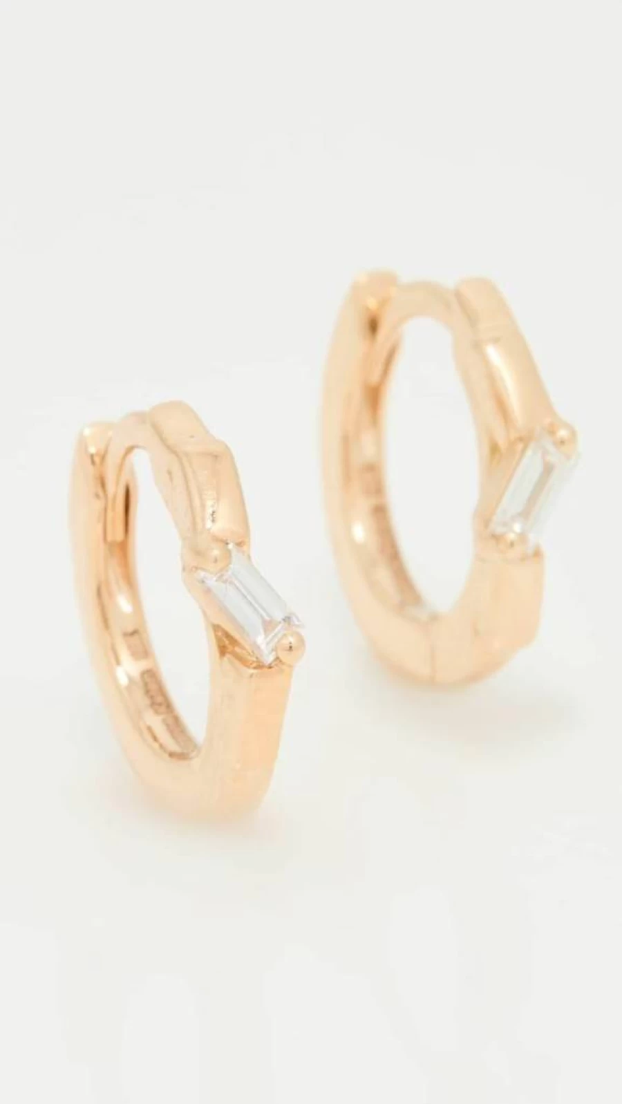 Suzanne Kalan 18K Gold Baguette Diamond Hoop Earrings for Women Luxury Fine Jewelry