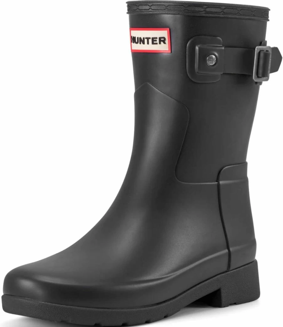 Hunter Women's Short Refined Rain Boots - Waterproof Chelsea Ankle Booties for Women