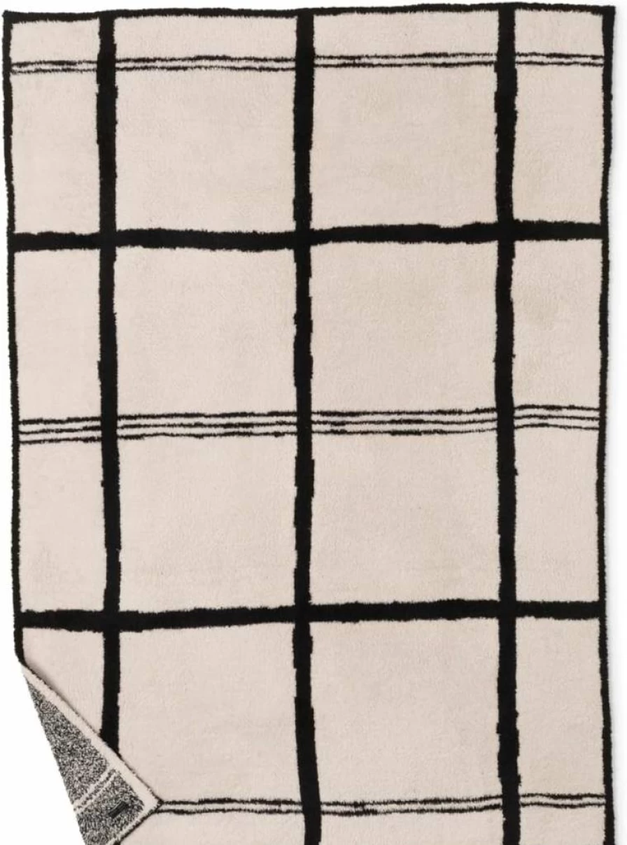 Barefoot Dreams Cozychic Plaid Throw Blanket for Women - Soft Grid Pattern Luxury Throw
