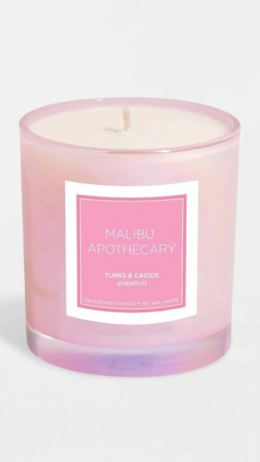 Malibu Apothecary Women's Turks & Caicos Scented Candle, Iridescent Pink Jar, 7.5 oz Home Decor Gift