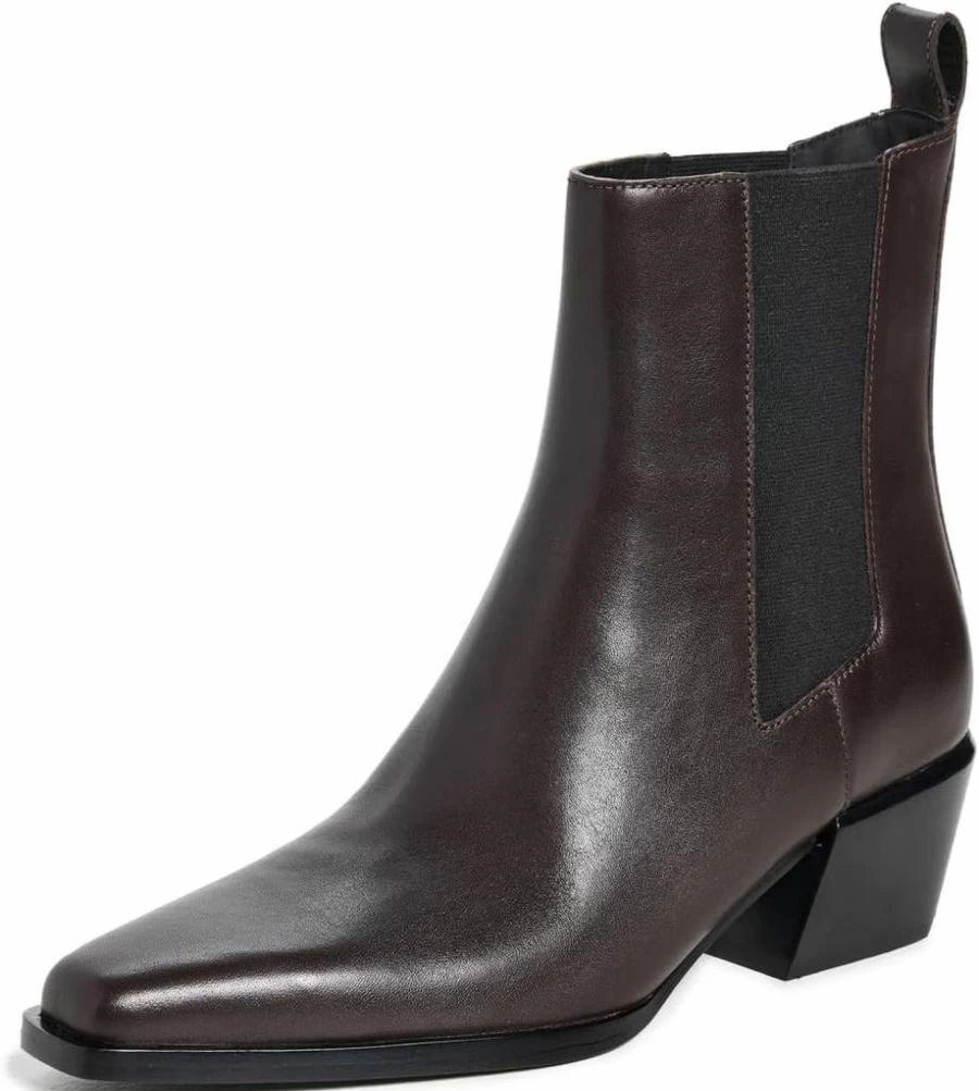 Rag & Bone Women's Joni Chelsea Boots | Leather Ankle Booties for Women | Fashionable Slip-On Style