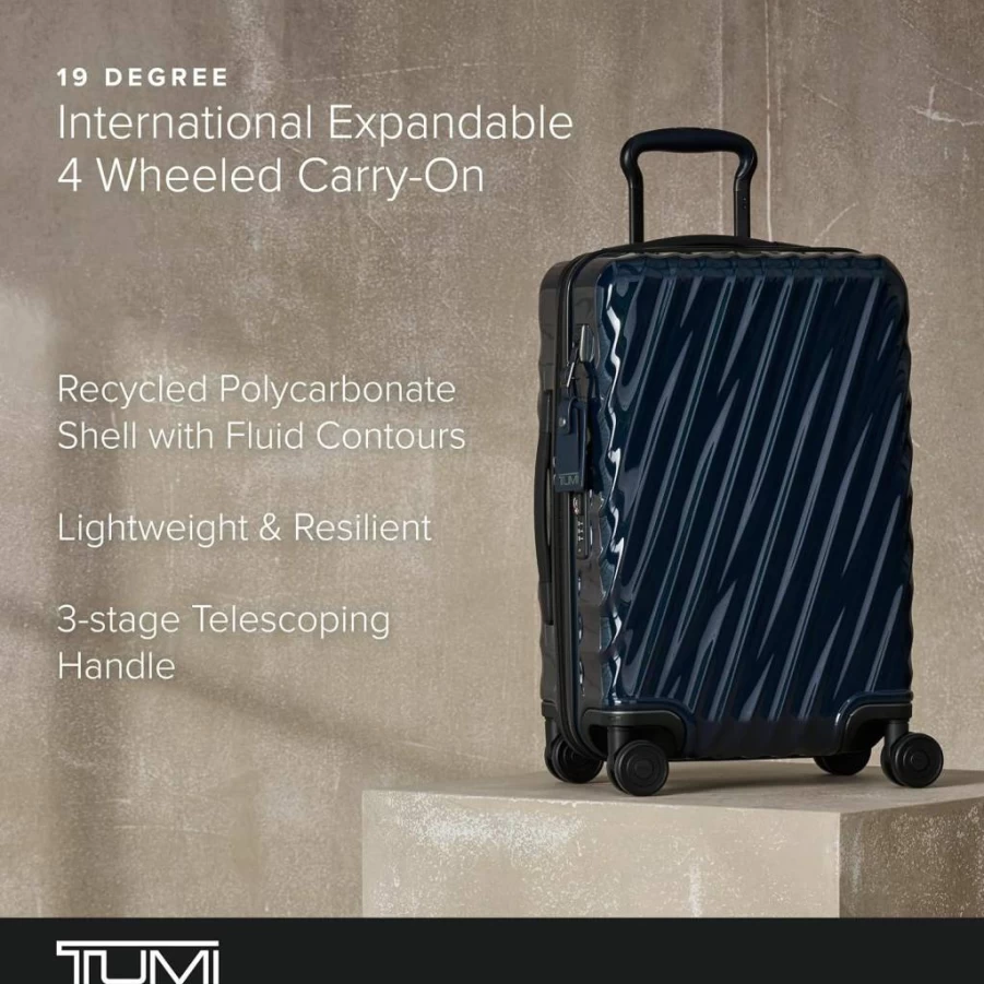 TUMI 19 Degree International Expandable 4-Wheel Carry-On Luggage - 21.8" Hardshell Spinner Suitcase in Black