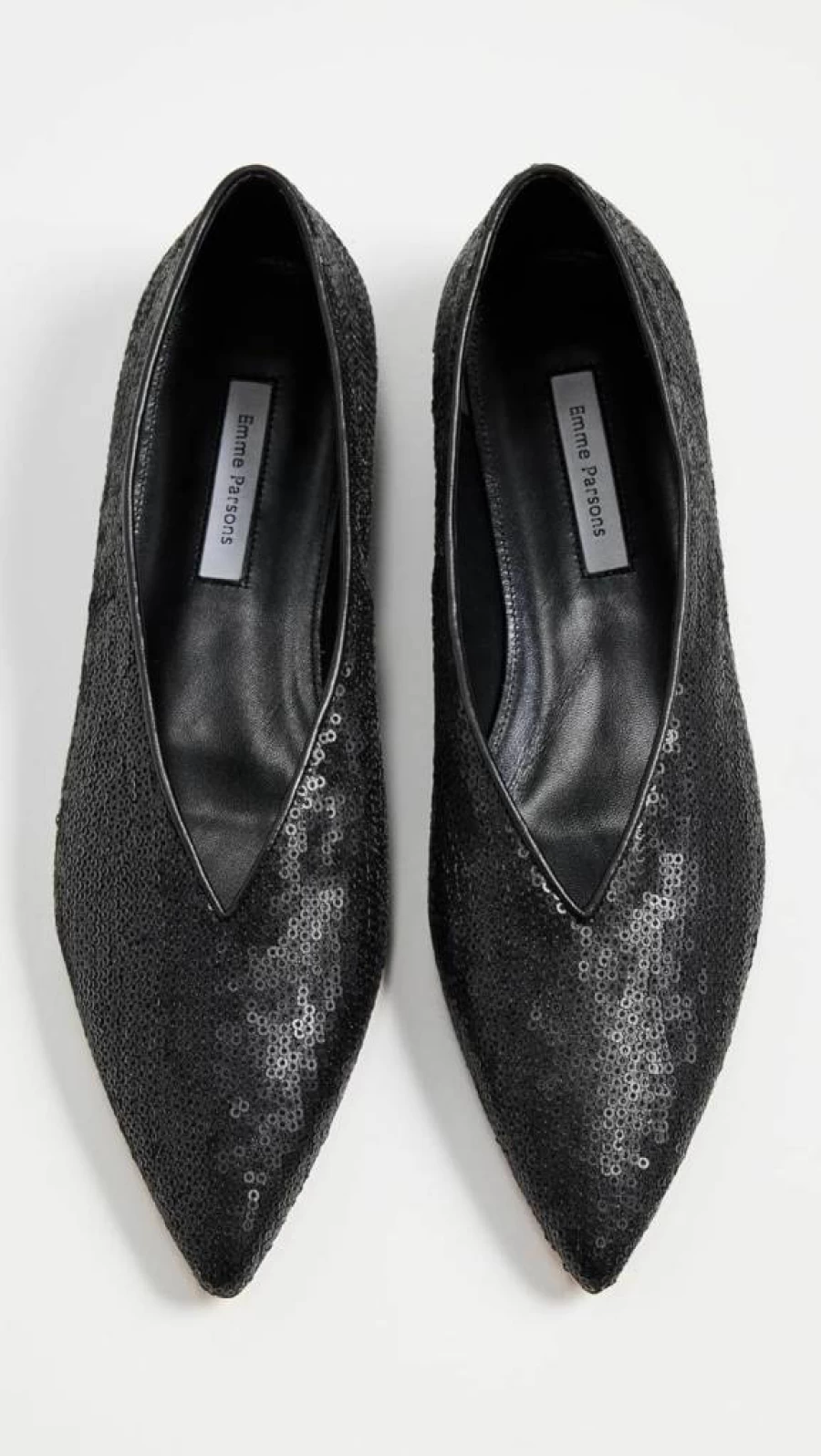 Emme Parsons Women's Pointy Toe Ballet Flats - Elegant Leather Flat Shoes for Women