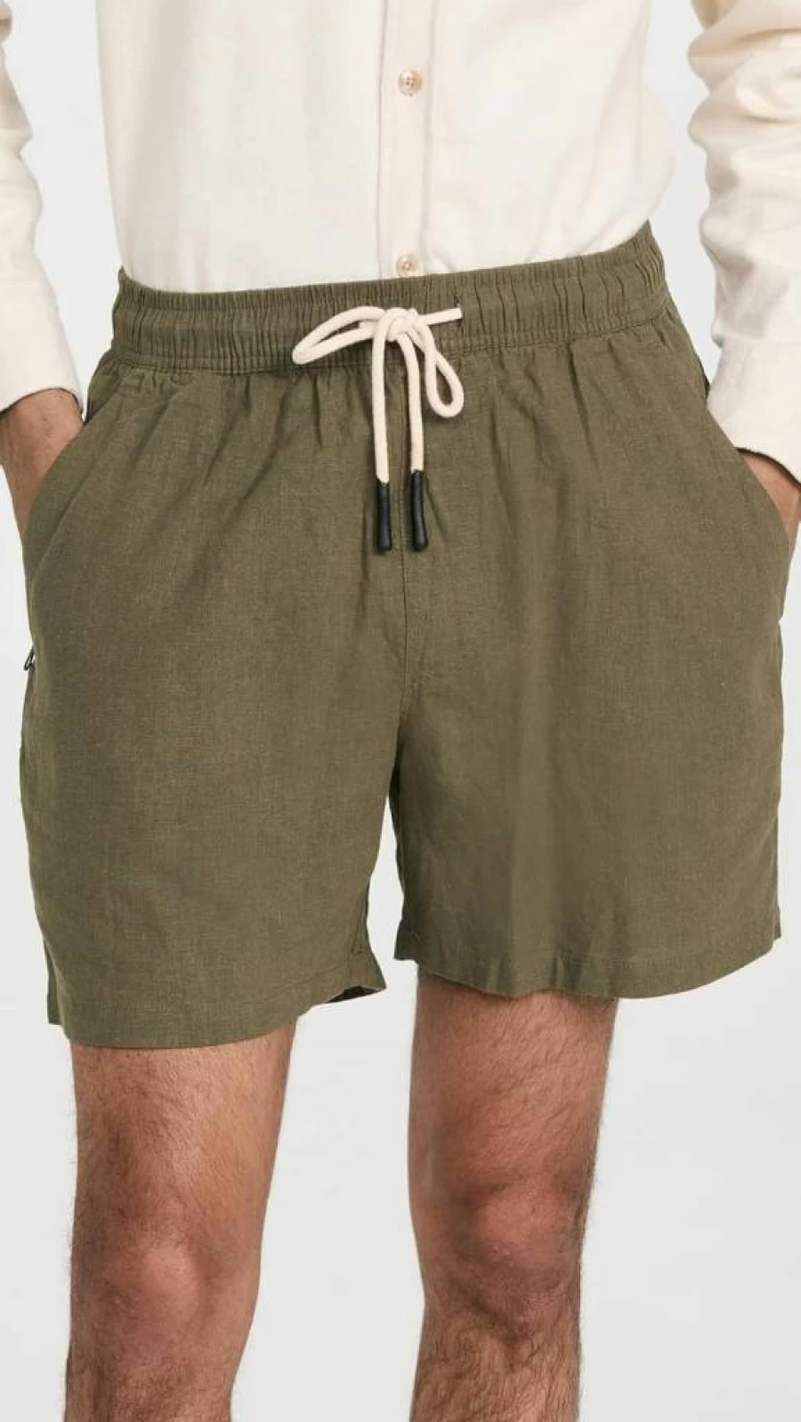 OAS Men's 5" Linen Shorts - Lightweight Breathable Summer Casual Shorts for Men