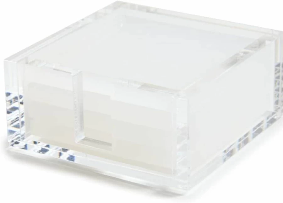 Tizo Design Women's Clear Lucite Coasters Set - 4-Piece Elegant Acrylic Drink Coasters for Home Decor