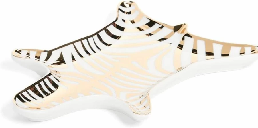 Jonathan Adler Metallic Zebra Decorative Ceramic Dish for Home Decor