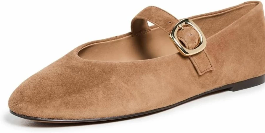 Madewell Women's Hera Grommet Mary Jane Flats - Classic Leather Slip-On Shoes with Decorative Hardware