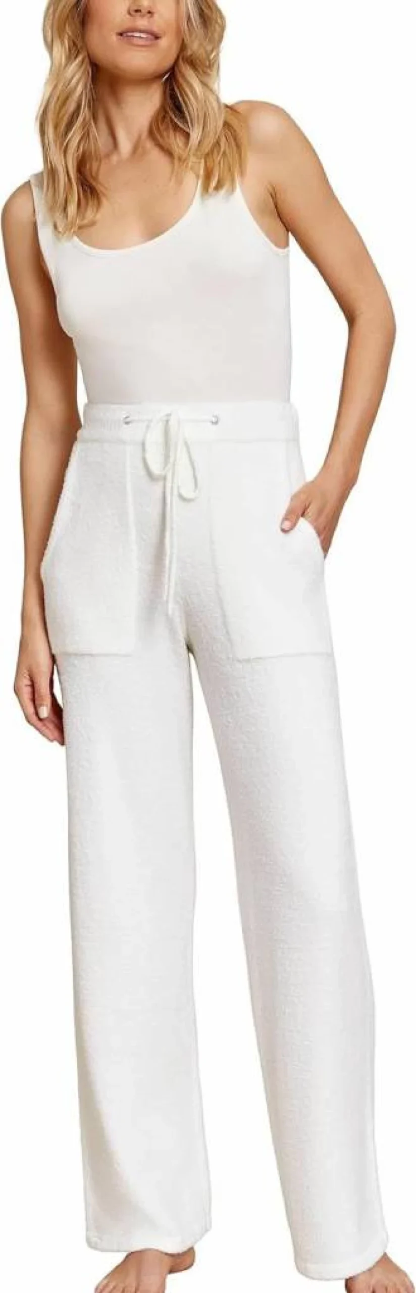 Barefoot Dreams Cozychic Lite Women's Soft Lounge Pants with Patch Pockets - Lightweight Long Pajama Bottoms