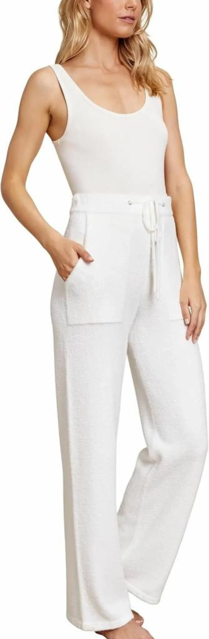 Barefoot Dreams Cozychic Lite Women's Soft Lounge Pants with Patch Pockets - Lightweight Long Pajama Bottoms