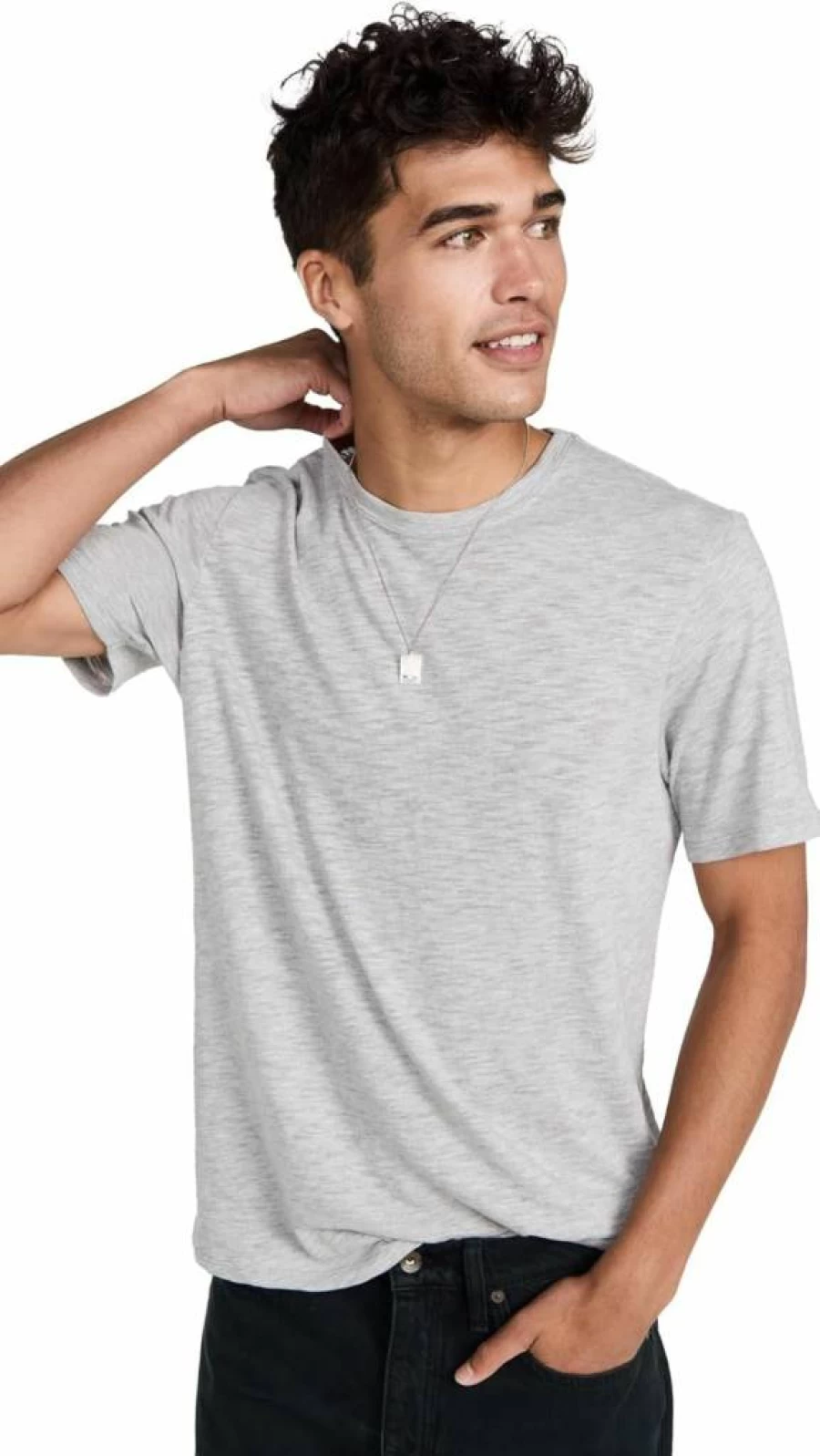 Anthony Thomas Melillo Men's Slub Short Sleeve Crew Neck T-Shirt – Relaxed Fit Cotton Tee