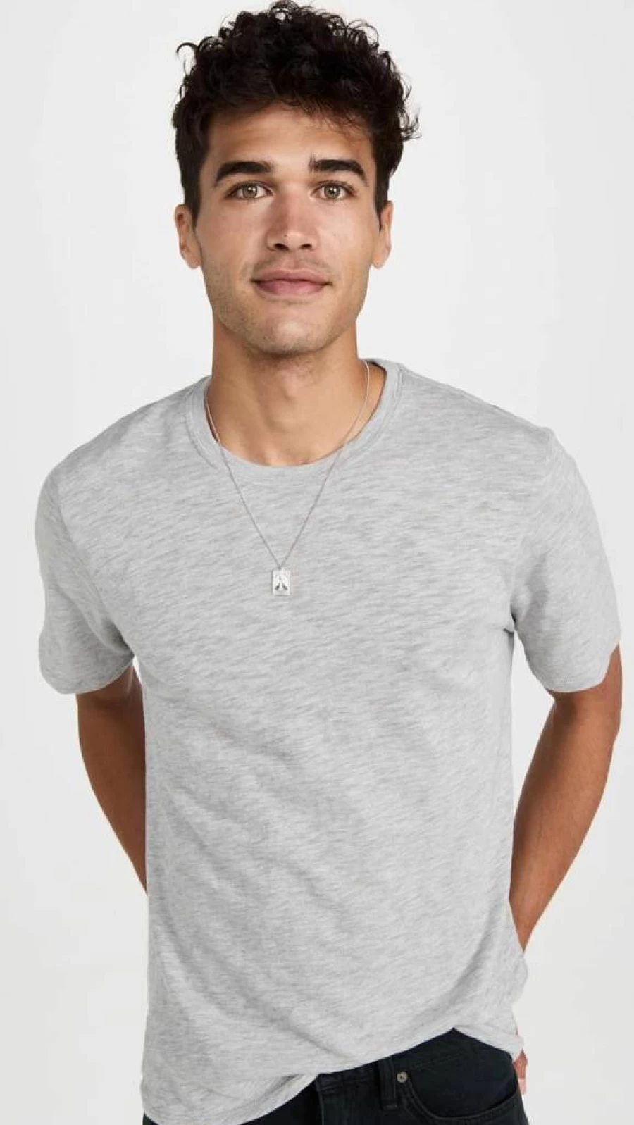 Anthony Thomas Melillo Men's Slub Short Sleeve Crew Neck T-Shirt – Relaxed Fit Cotton Tee