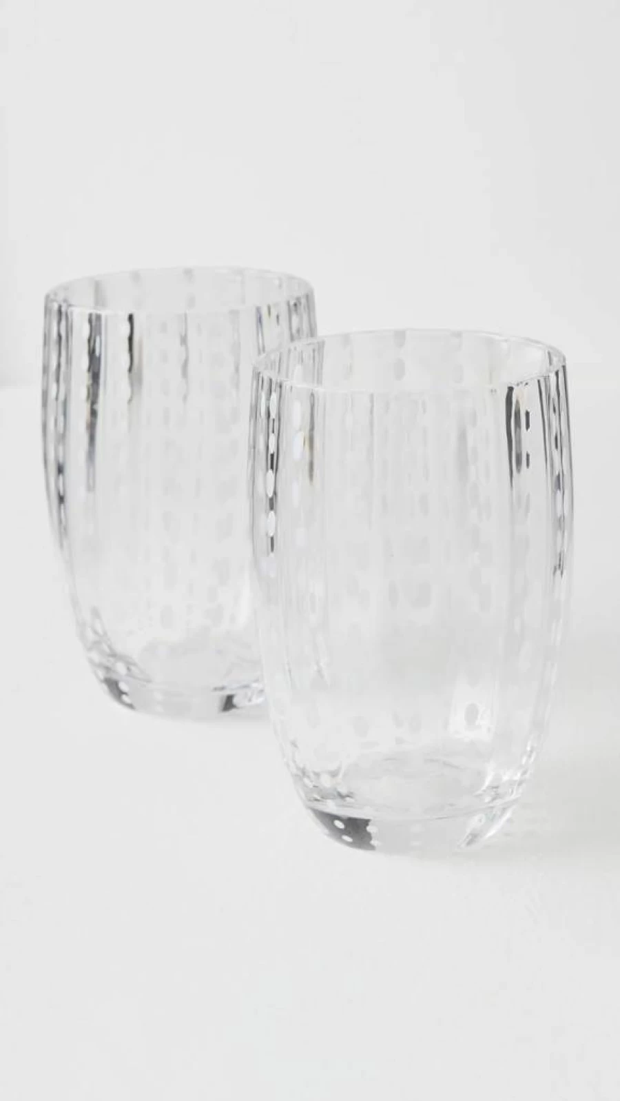 Zafferano Perle Women's Tumbler Set - 2-Piece Elegant Glass Cups for Drinks