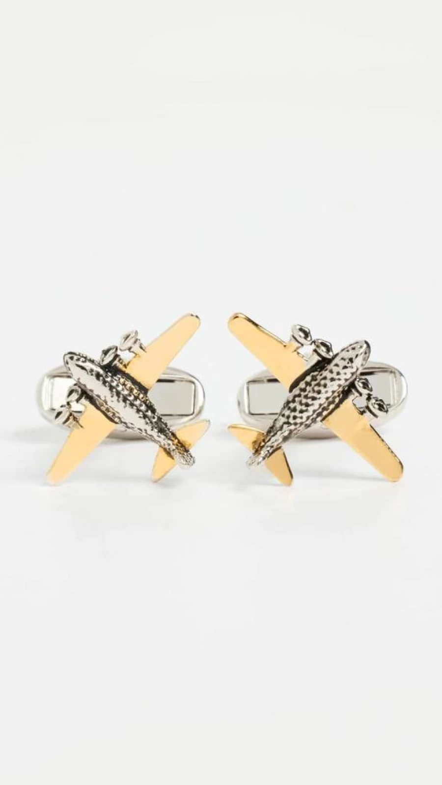 Paul Smith Men's Airplane Design Silver Cufflinks for Formal Wear