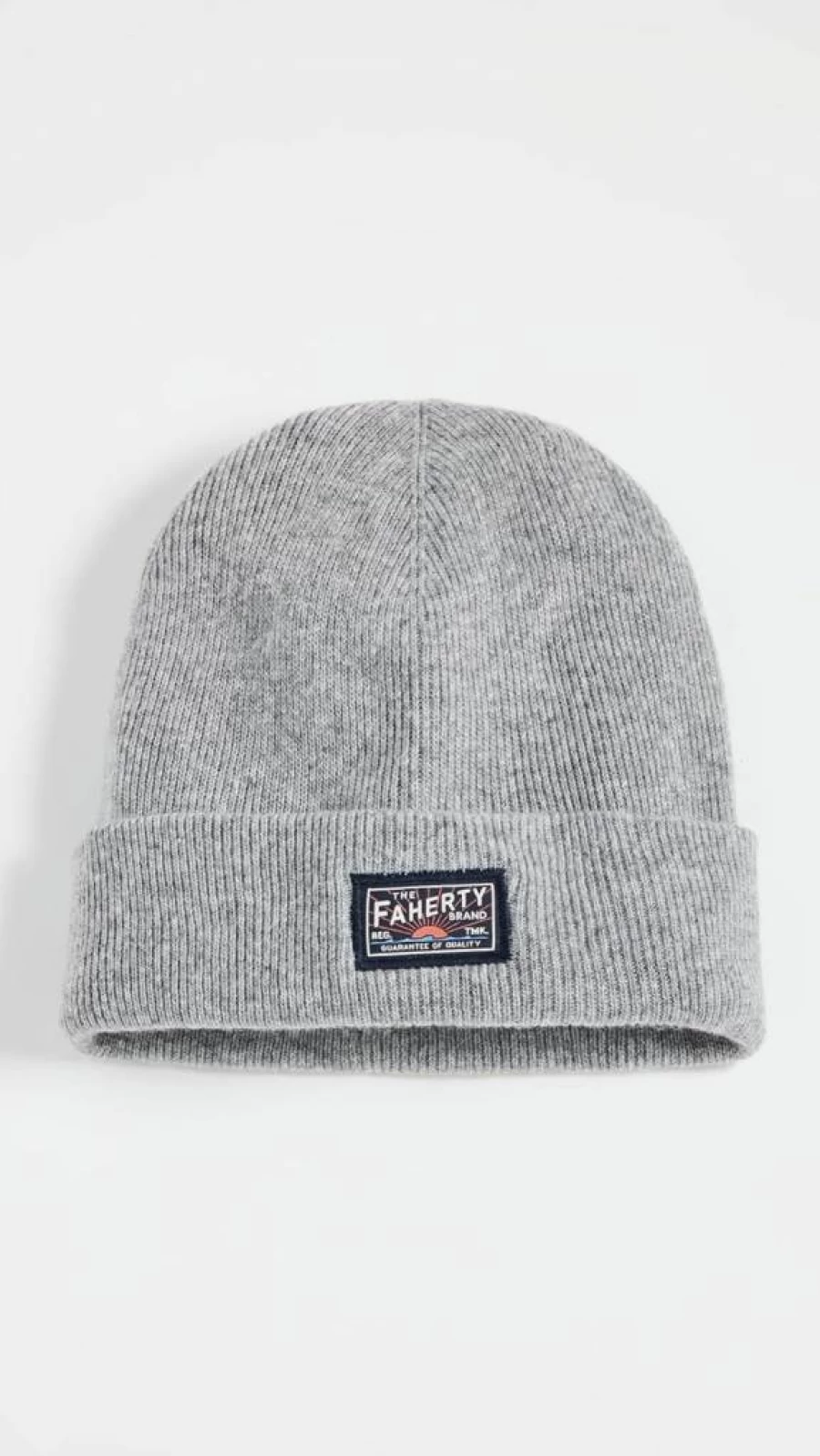Faherty Men's Core Logo Beanie - Warm Winter Knit Hat with Branded Logo for Men