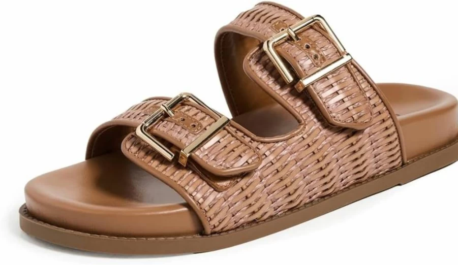 SCHUTZ Naomi Women's Comfortable Footbed Sandals - Stylish Summer Slide Shoes
