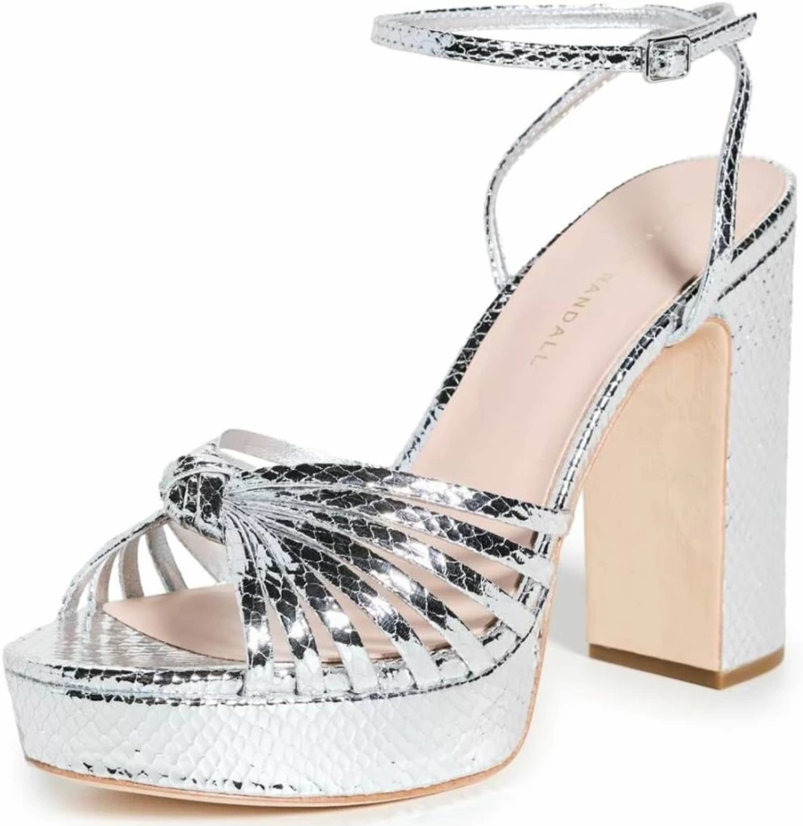 Loeffler Randall Rivka Women's Leather Platform Sandals with Knot Detail