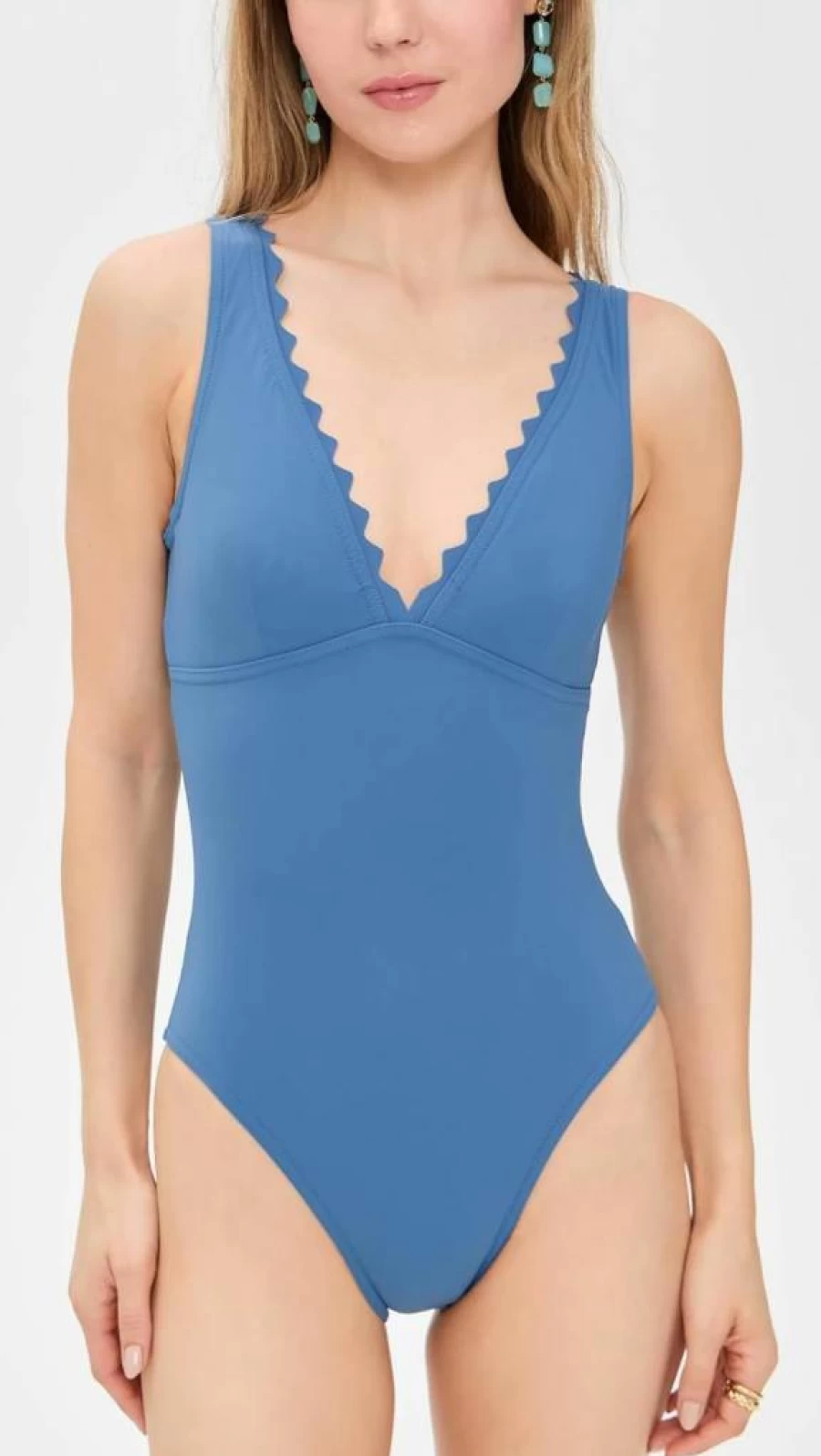 Karla Colletto Women's V-Neck Silent Underwire Tank One Piece Swimsuit