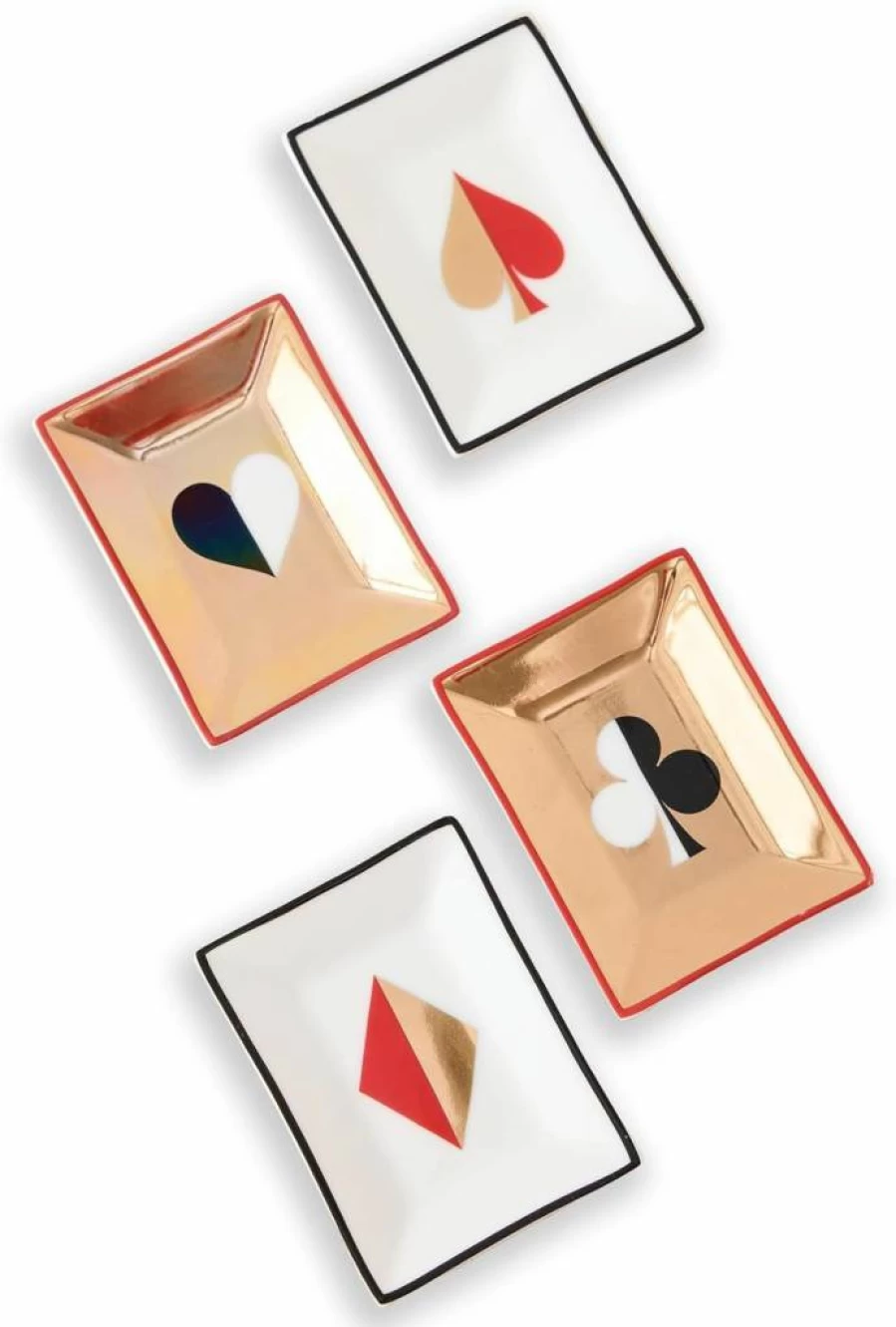 Jonathan Adler Set of 4 Small Decorative Trays - Dealer's Choice Design for Women