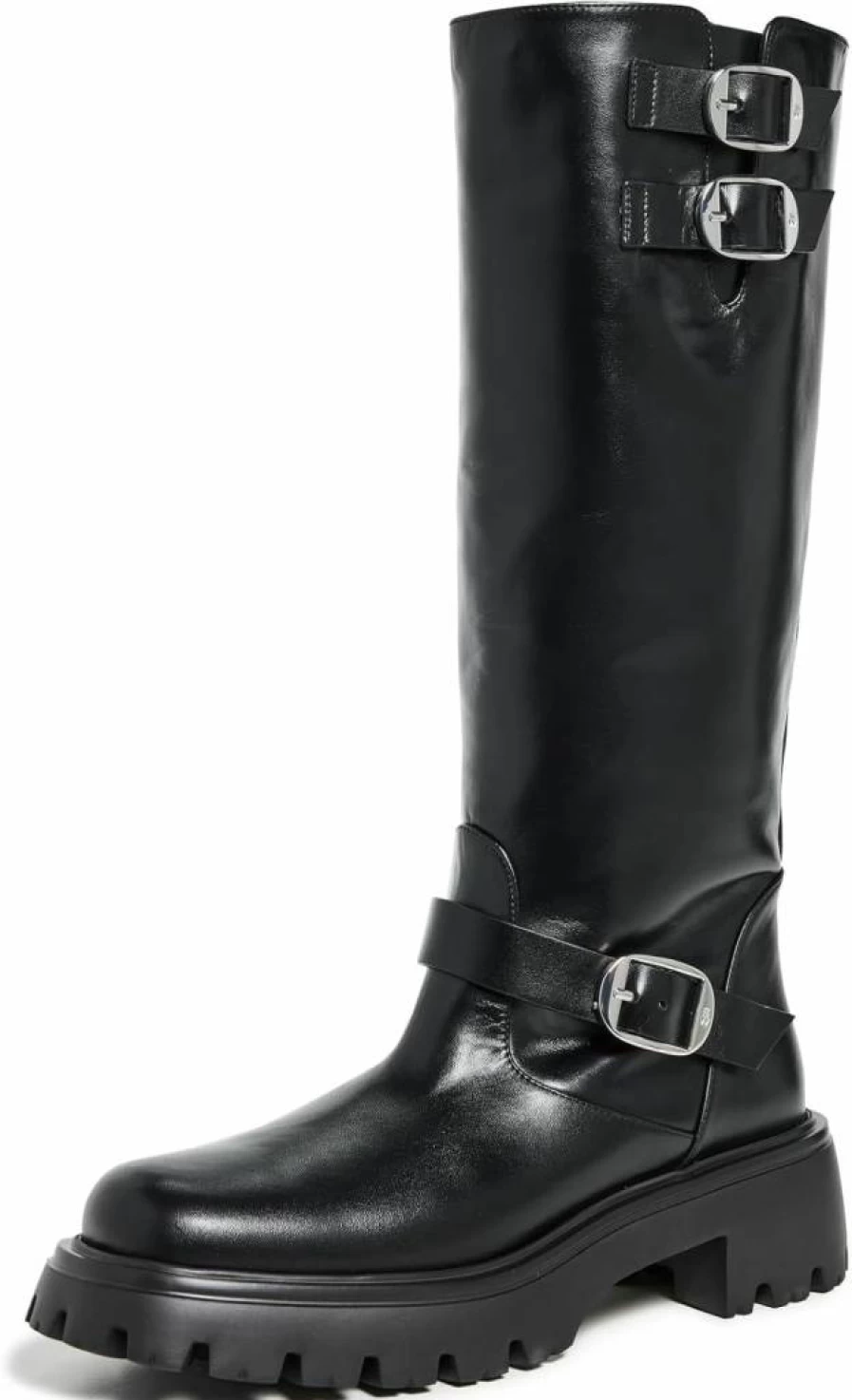 Stuart Weitzman Women's Emerson Buckle Ankle Boots | Leather Mid-Calf Fashion Booties with Buckle Detail