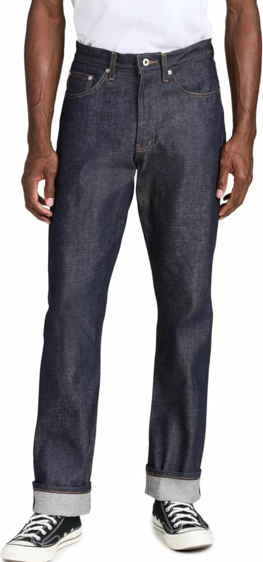Naked & Famous Denim Men's True Guy Dirty Fade Selvedge Jeans - Raw Denim Slim Straight Fit