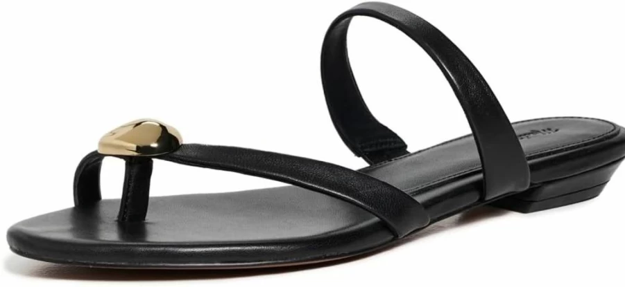 Madewell Women's Mila Leather Thong Slide Sandals with Organic Hardware