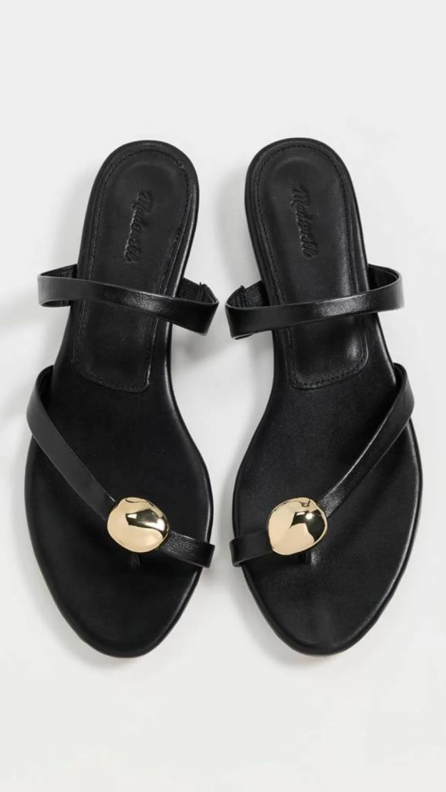 Madewell Women's Mila Leather Thong Slide Sandals with Organic Hardware