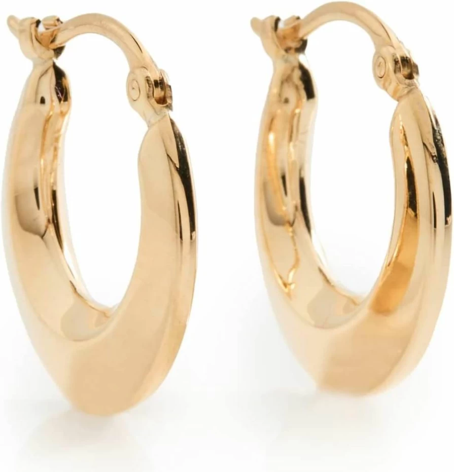 Ariel Gordon 14K Gold Knife Edge Hoop Earrings for Women - Helium Collection
