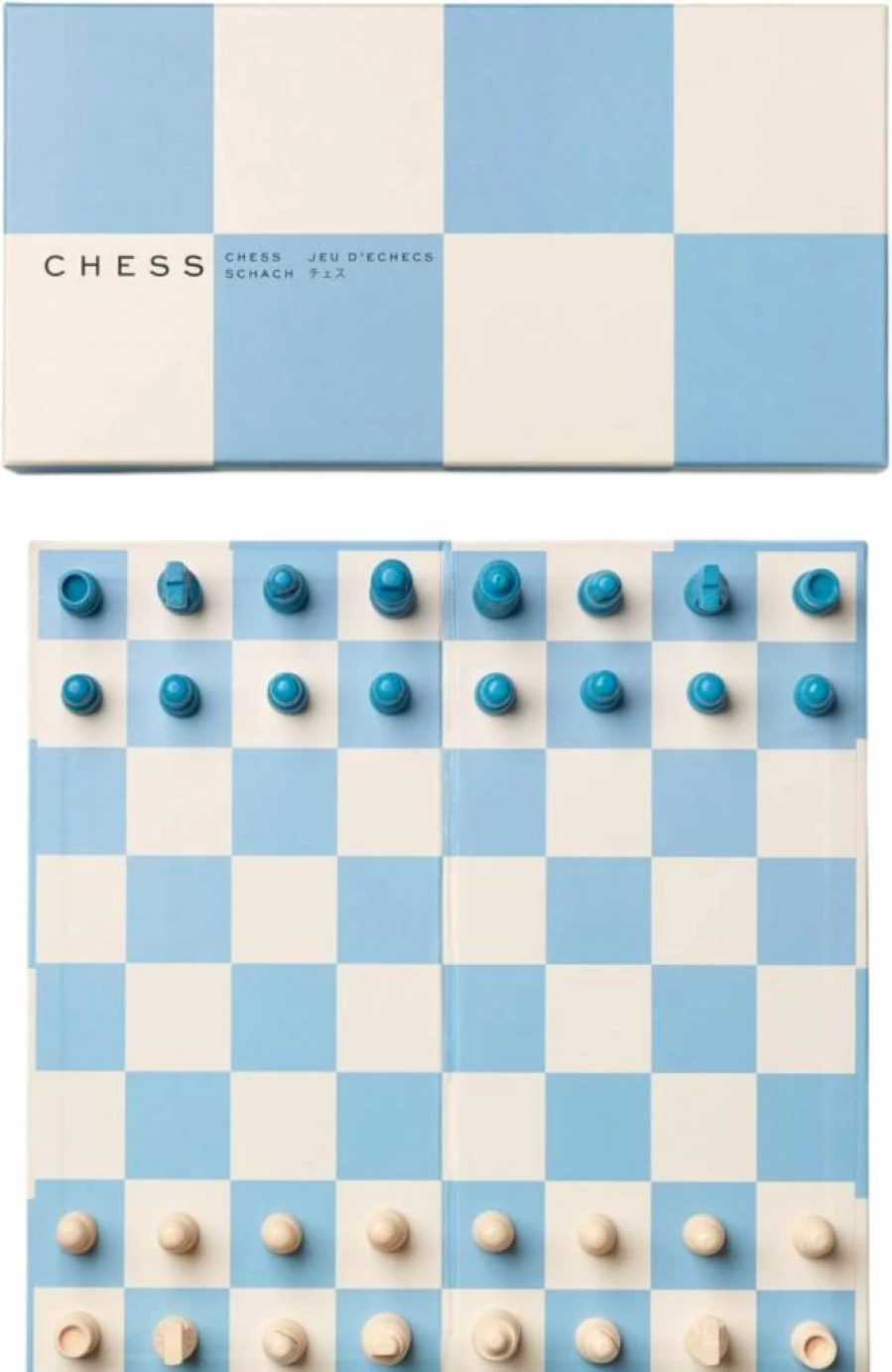 PrintWorks Lacquered Multi-Color Wooden Chess Set with Solid Wood Board - Poseidon Themed Coffee Table Game for Adults & Kids, Includes Multilingual Instructions