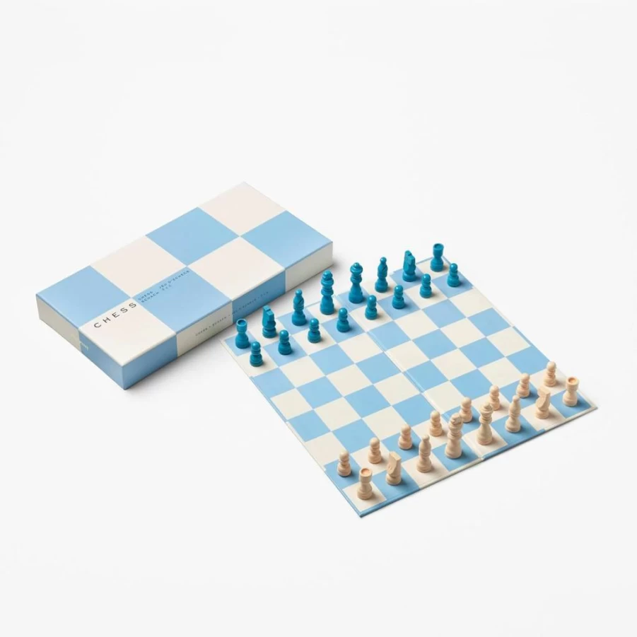 PrintWorks Lacquered Multi-Color Wooden Chess Set with Solid Wood Board - Poseidon Themed Coffee Table Game for Adults & Kids, Includes Multilingual Instructions