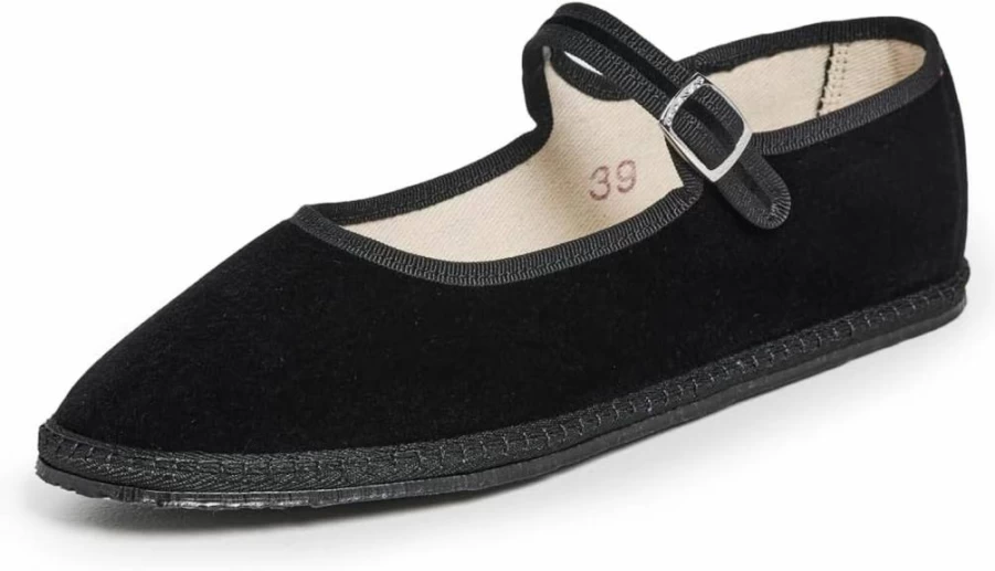 ViBi VENEZiA Women's Mary Jane Flats in Ecru - Classic Comfortable Ballet Shoes for Women